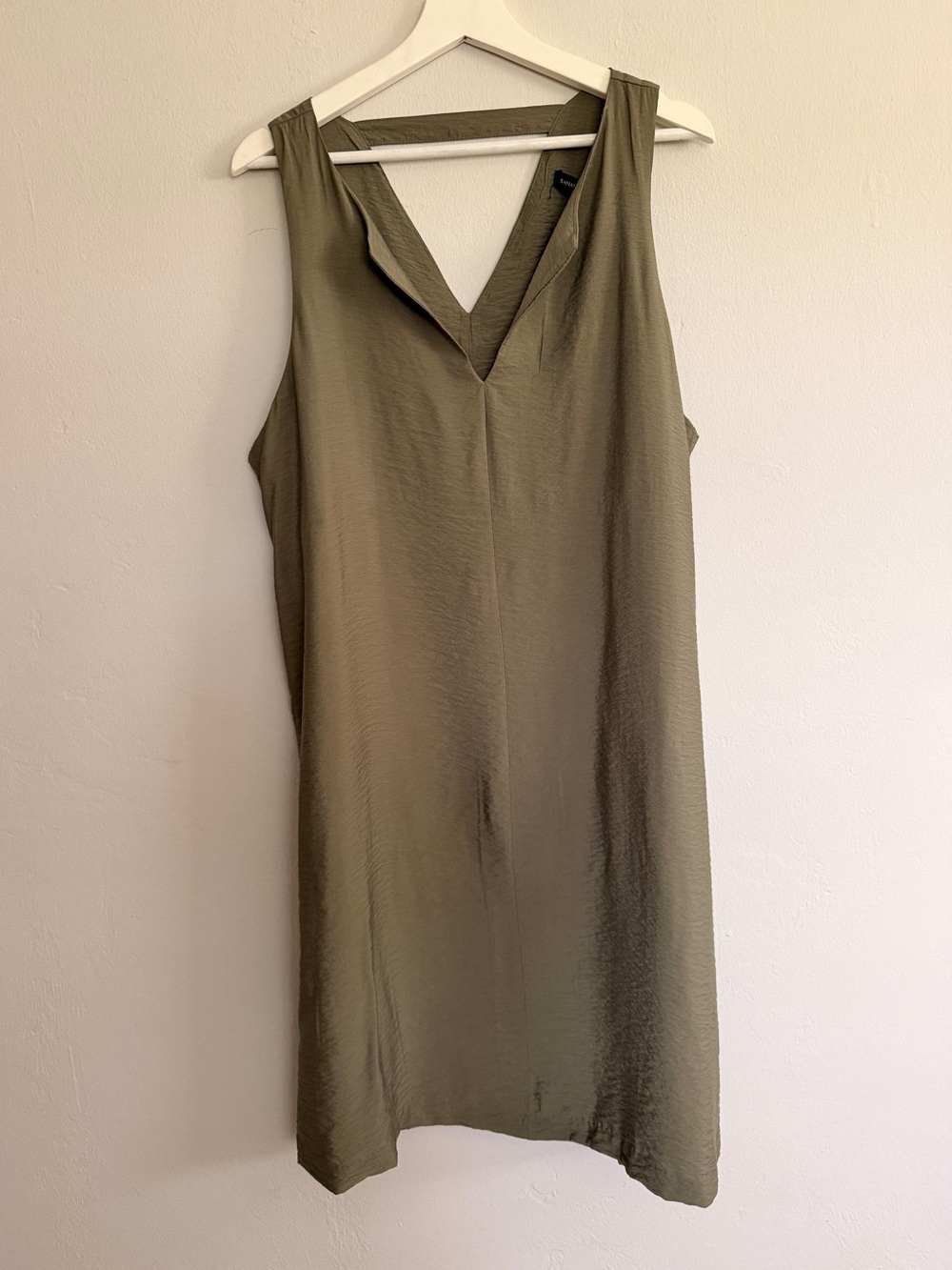 NWT Banana Republic Olive Notch Neck Shift Dress Sleeveless XL